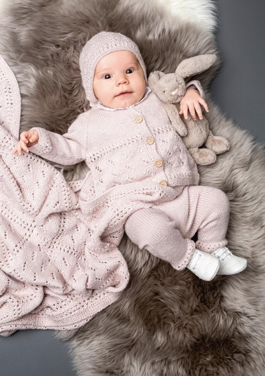 Petit Bebe ALICE - White knit girl's sac main image 0